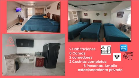 Perfect for groups! 2 bedrooms, kitchen and parking