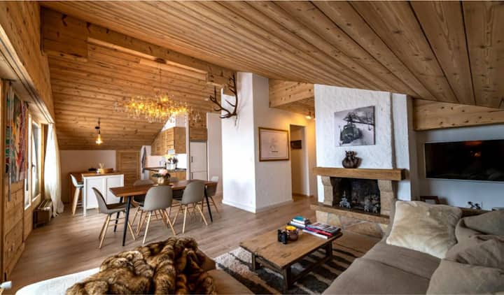 Verbier sunny ski-in/out 3BR penthouse sleeps 6