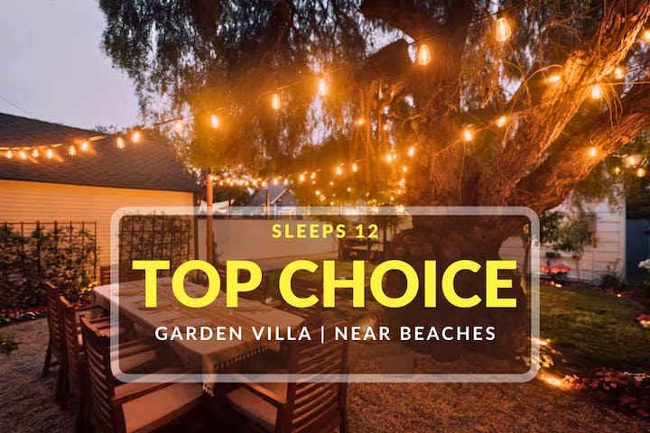 5BR LA Garden Villa w/ Dining, Nearby Beaches