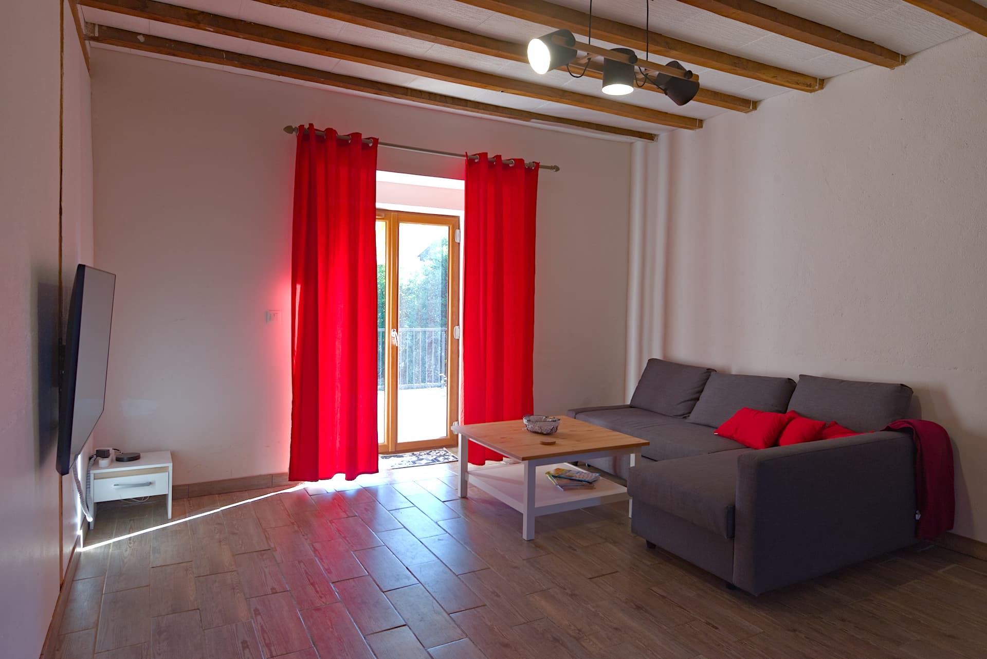 Salon avec canapé convertible