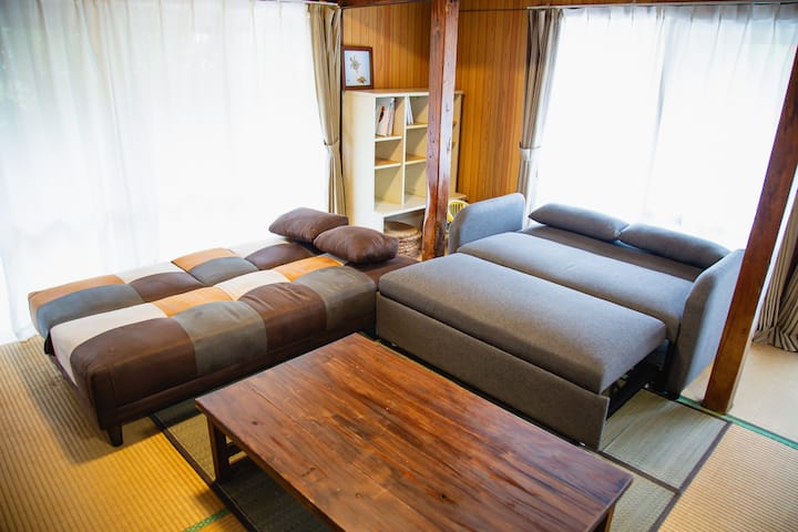 Two people can sleep on the sofa bed