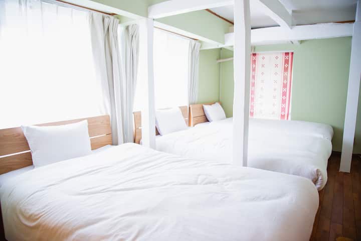 In the morning, refreshing and warm light pours in