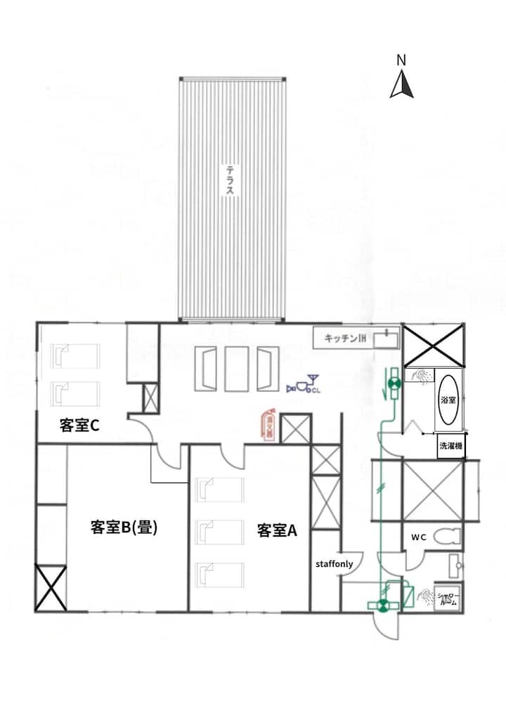 白馬まで約30分/bbq可/アルプスが一望できる宿/ほとり家 - 나가노시