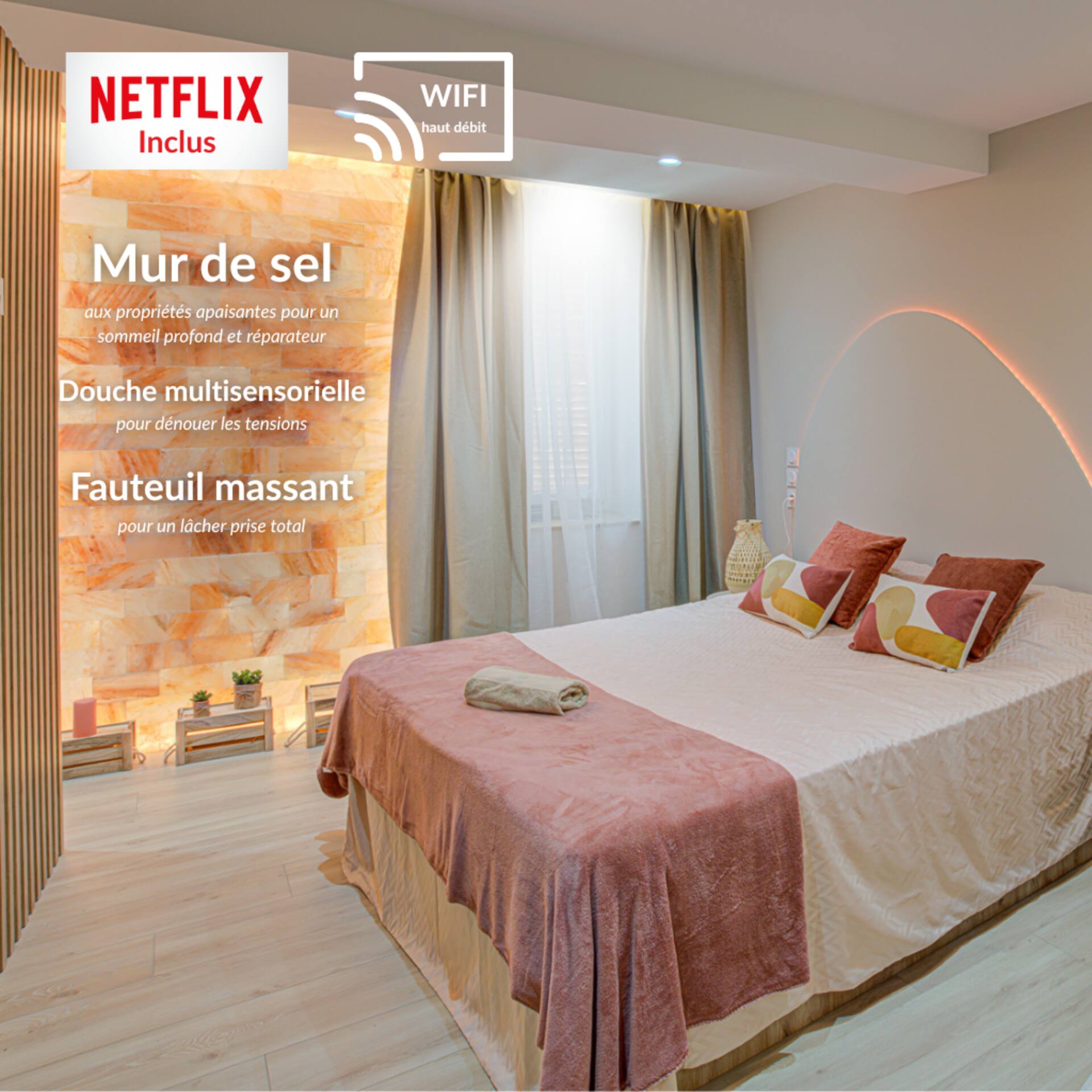 Spa & Relaxation Suite • Centre Bourgoin, Fast Wi-Fi