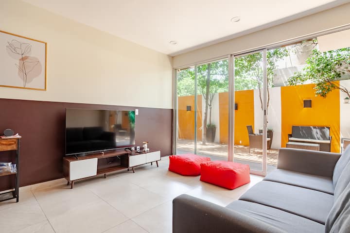 Escápate A Un Dúplex Exclusivo Con Vino Y Terraza - Mexico City