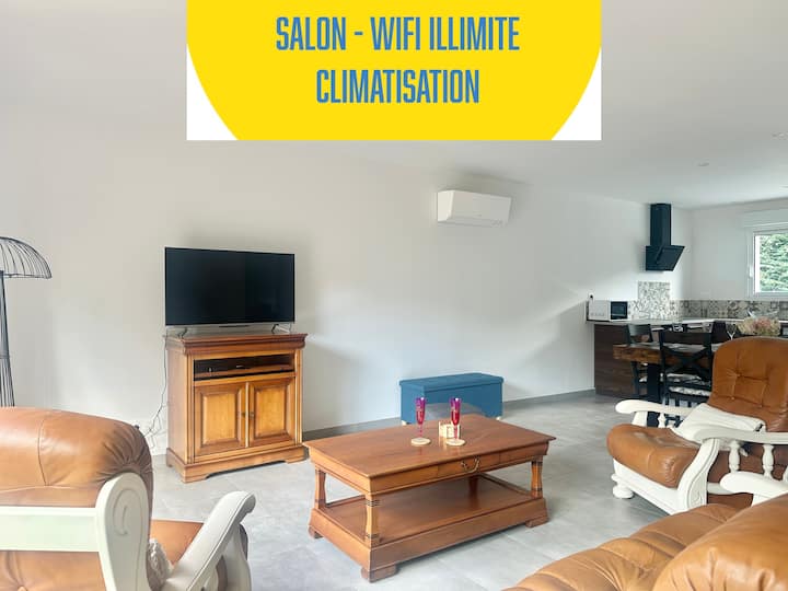 *Promo* Famille & Couples - Clim - Jardin - Calme - Salles