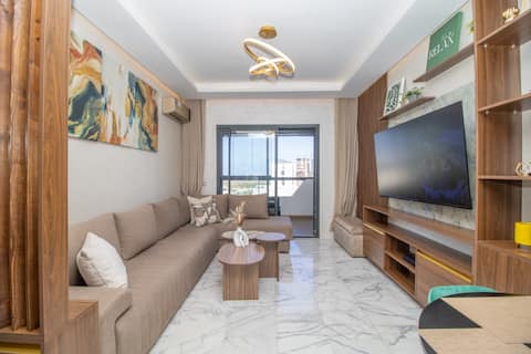 Top Airbnb: Premium Apartment with Pool & Sea View | Terrace in Ain Harrouda