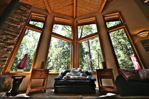 Popular Airbnb listing: High Trees Haven Camp Connell, Arnold, Ebetts Pass in Dorrington