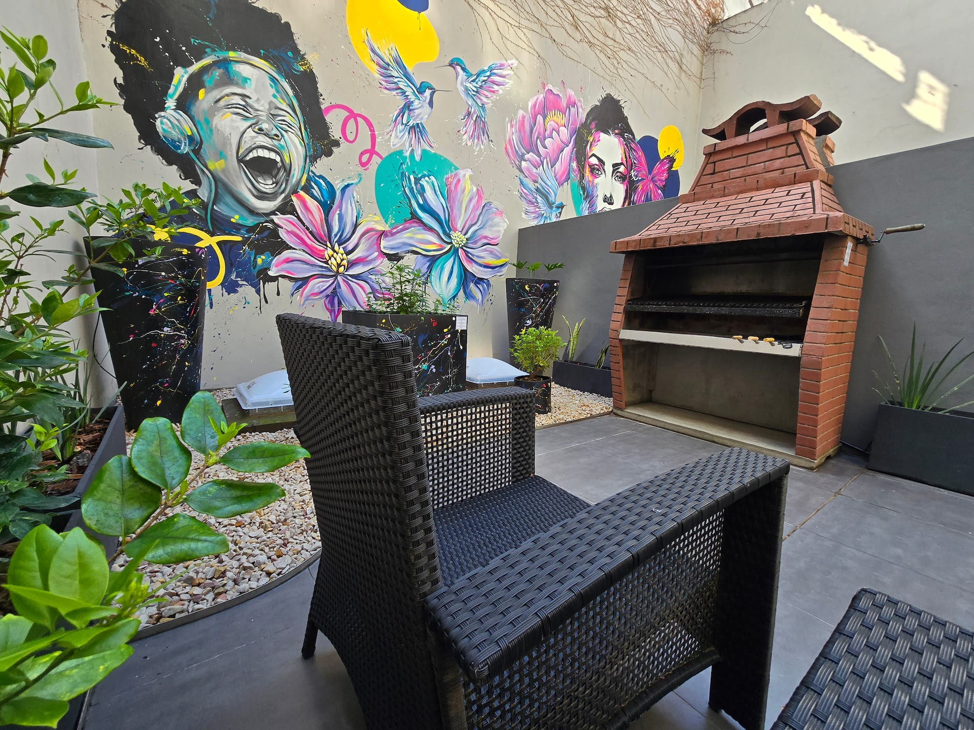 Apartamento de 1 quarto com jardim privativo e área de churrasco em Palermo Hollywood