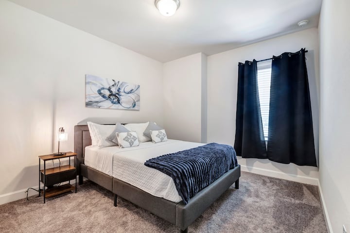 One of the 3 queen bedrooms on the 2nd floor.  This bedroom includes a private bathroom.