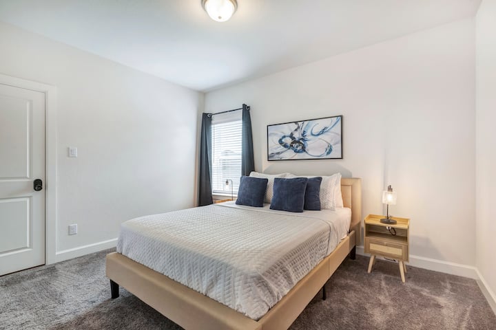 One of three queen bedrooms on our 2nd floor.  This room includes a closet, a fan, and right next to a full bathroom.