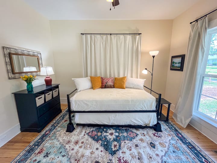 Bedroom 3 features a twin size daybed with a pull-out trundle bed and one closet.