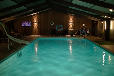 Indoor POOL and so many extras for a large group!
