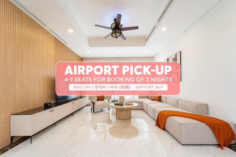 6BR Villa ¤ Free Pickup • BBQ area + City Center ¤