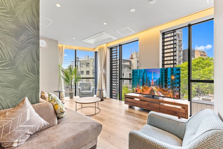 新宿エリア/小京都神楽坂/最大14名/1フロア貸切/高級アパートメント/2バスルーム/(56)