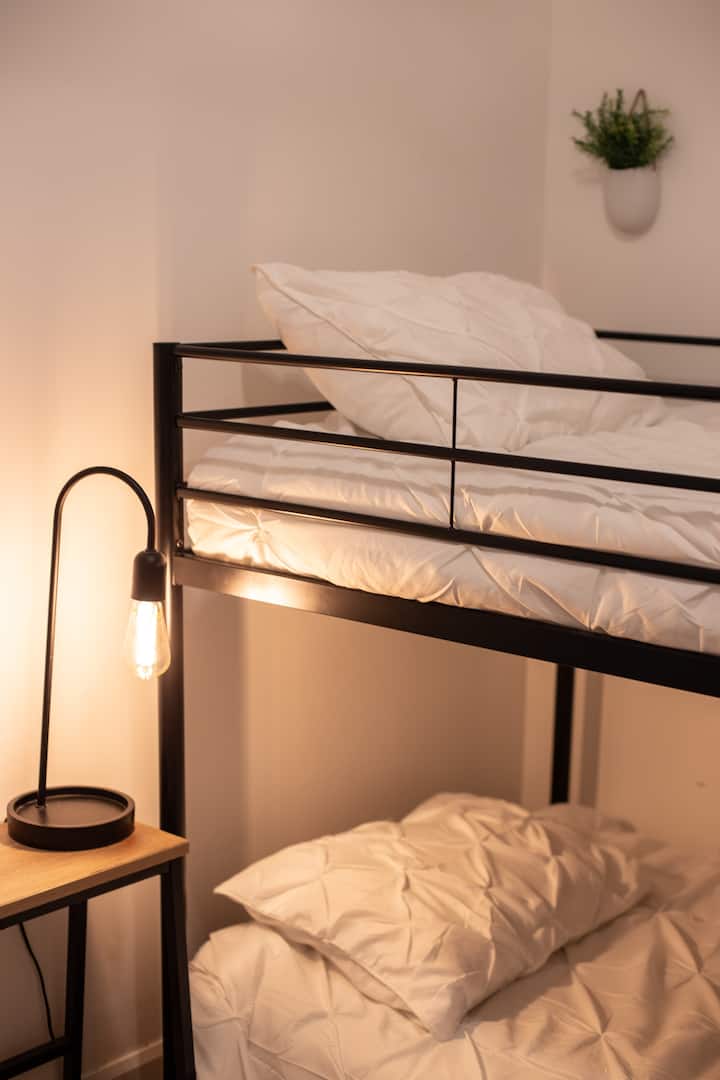 These bunk beds are pretty low to the ground and great for kids!