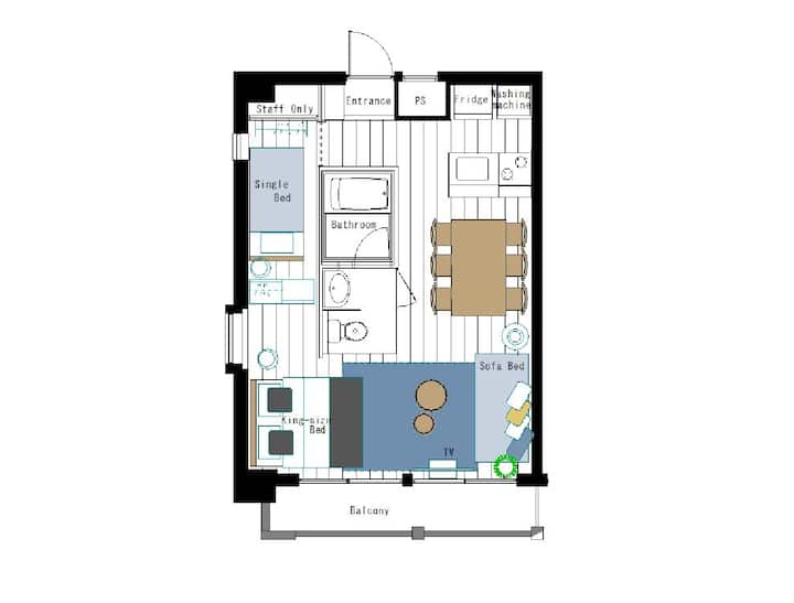 【Newop】瓦町駅徒歩2分/最大4名/完全貸切/立地最高/繁華街/スタイリッシュな部屋/清潔 - Kagawa