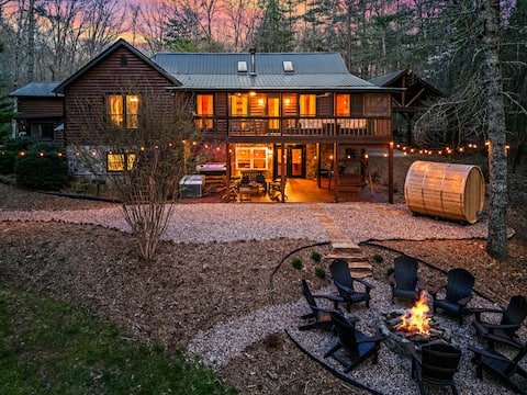 Sauna Cold Plunge Gym Creekside Cabin Blue Ridge