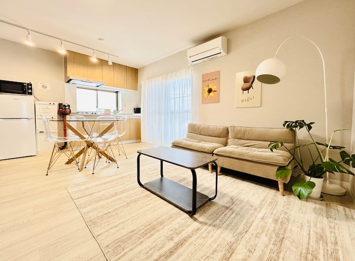 全新民宿F Hotel#宽大客厅｜两个卧室可住5人｜近品川/羽田机场｜有限免费车位可预约 - Tokyo Haneda Airport (HND)