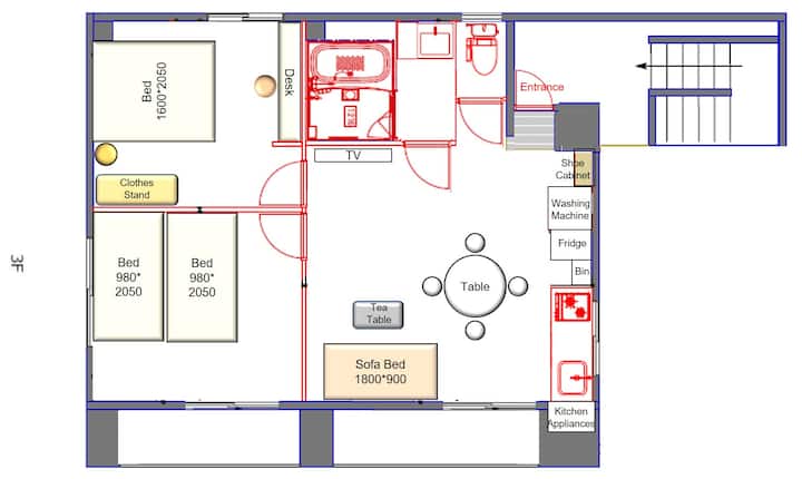全新民宿F Hotel#宽大客厅｜两个卧室可住5人｜近品川/羽田机场｜有限免费车位可预约 - Tokyo Haneda Airport (HND)