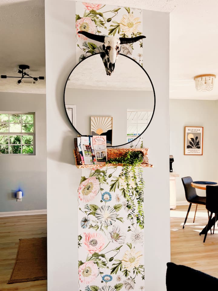 beautiful open concept home with modern Boho decor with a little funk-  All furniture is new 2025