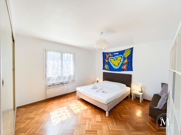 ห้องนอนพร้อมเตียงคู่ - บ้าน 3 ห้องนอนพร้อมสระว่ายน้ำใน Sanary-sur-Mer