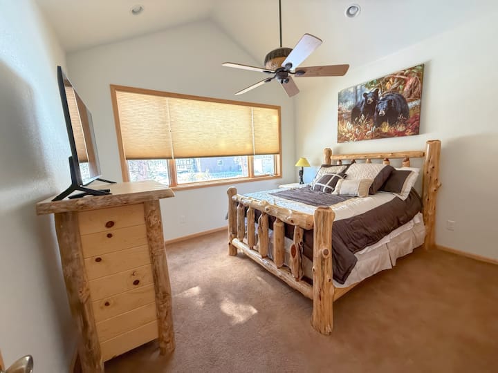 A comfortable guest bedroom designed for restful nights after a day of Colorado adventures.