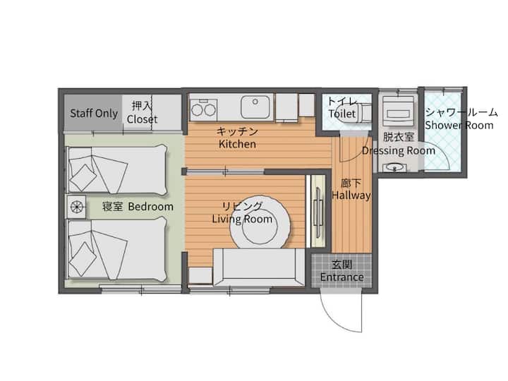 【Newop】高松駅徒歩5分/貸切/最大4名/直島アクセス良好/商店街2分/最高立地/家族・カップル - Takamatsu