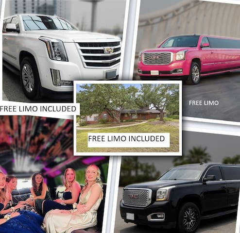 FREE LIMO, 2 ACRES Ranch 6 Rooms 4bath Sleeps 26