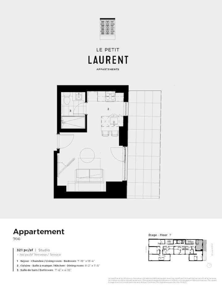 7e Terrasse Privée Studio, Quartier Des Spectacles - Montréal, QC