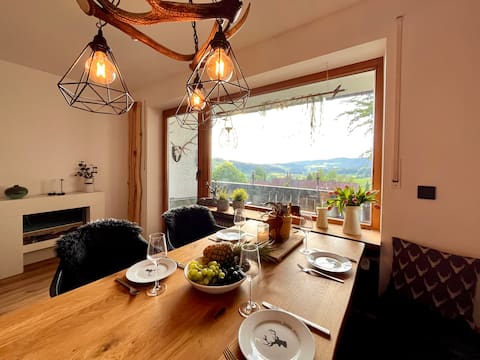 Mountain chalet with pool and sauna