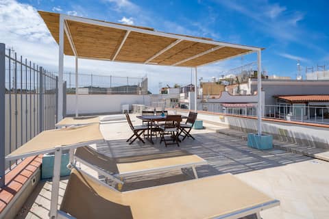[2 Terraces+Pergola]15 min from beaches La Pergola