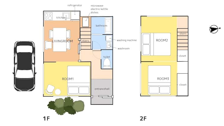 Near Don Quijote Shopping Mall/4 Free Bike/carpark - Kagawa