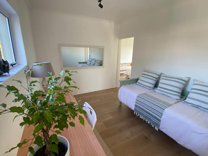 Oficina separada ideal para trabajadores remotos más cama adicional