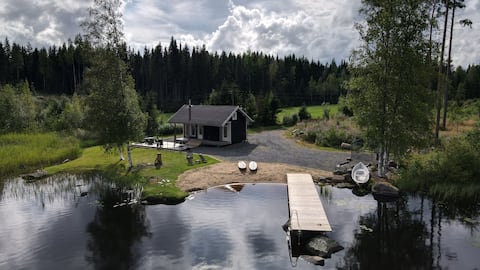 Summer cabin on the shore of a pure-water lake