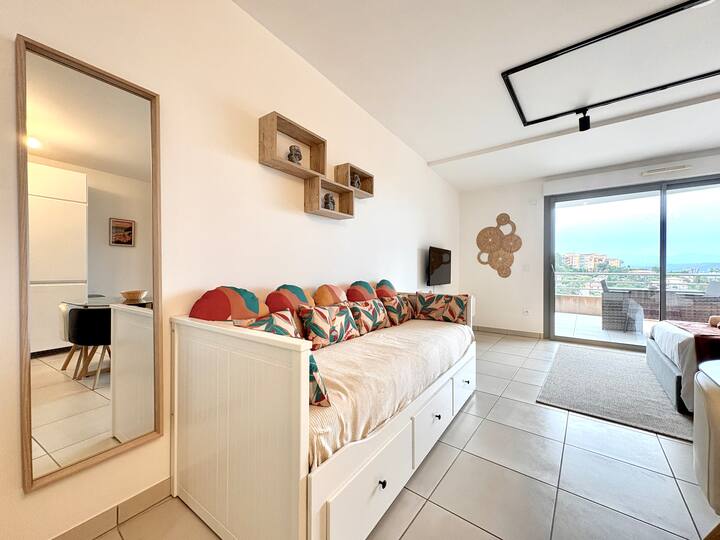 Vue Panoramique & Parking – Studio à Théoule - Théoule-sur-Mer