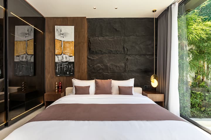 Villa Grey de 3 dormitorios · NUEVA Villa Grey de 3 dormitorios de lujo en Canggu con sauna y baño de hielo