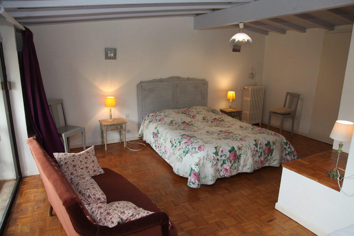 带大玻璃窗的花卉客房提供美丽舒适的明亮。 它包括一张淋浴床和一张单人床以及一张小沙发。