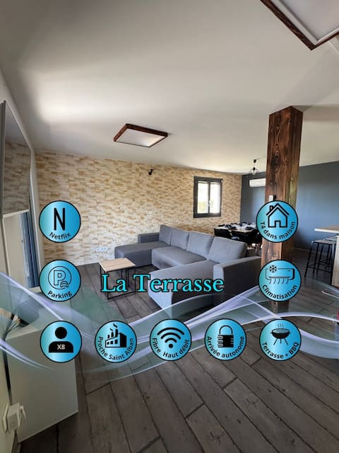 The Terrace – 3-Bedroom – Close to Saint-Alban – Parking
