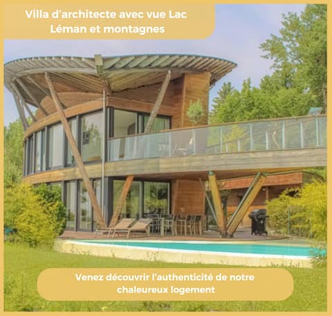Villa with Lake Geneva and mountain views Near Geneva
