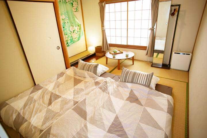 The bedroom on the 2nd floor is a Japanese-style tatami room