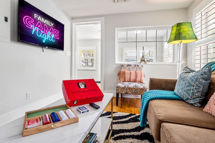 Enjoy family night in your expansive living room.