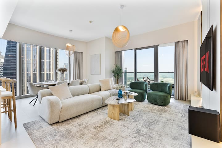 Lux 3br+m, Comfy Beds, 4tvs, 1gb, Burj & Fountain - Dubai