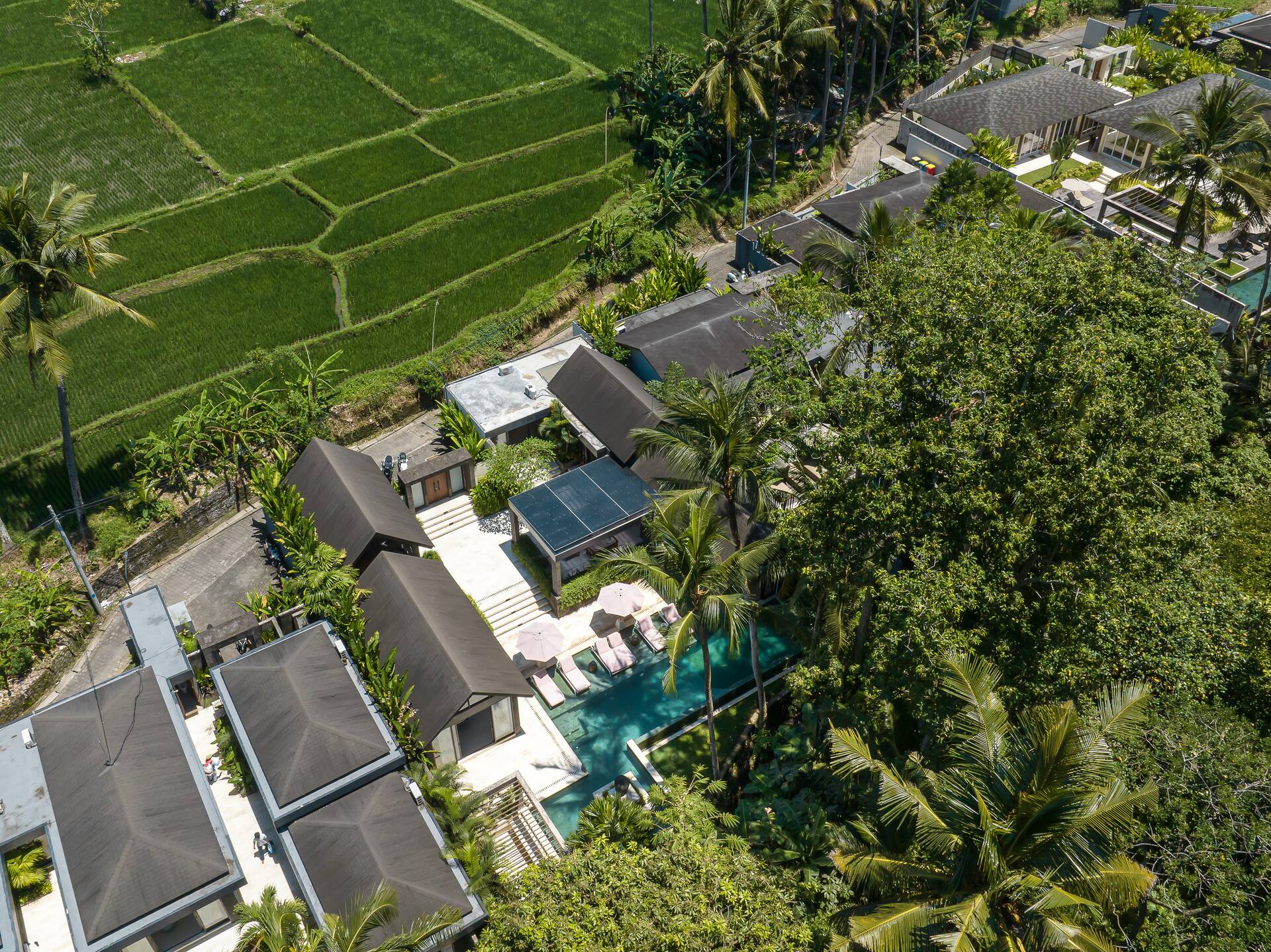 A Balinese house, opened to a few