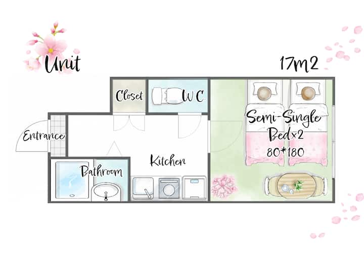 Shinjuku 1 Sta & Shibuya 2 Sta | 17m2 | Max2 #102 - Shibuya City