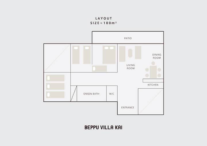 Beppu Villa Kai*beppust.7min*3bed Rooms+onsen+park - Ōita