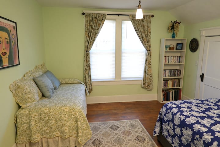 Bedroom "C" has two bed options: one twin/single and one Queen and can comfortably sleep 1-3 people.  This room is perfect for adult travelers who don't want to bed-share or for older kiddos.
