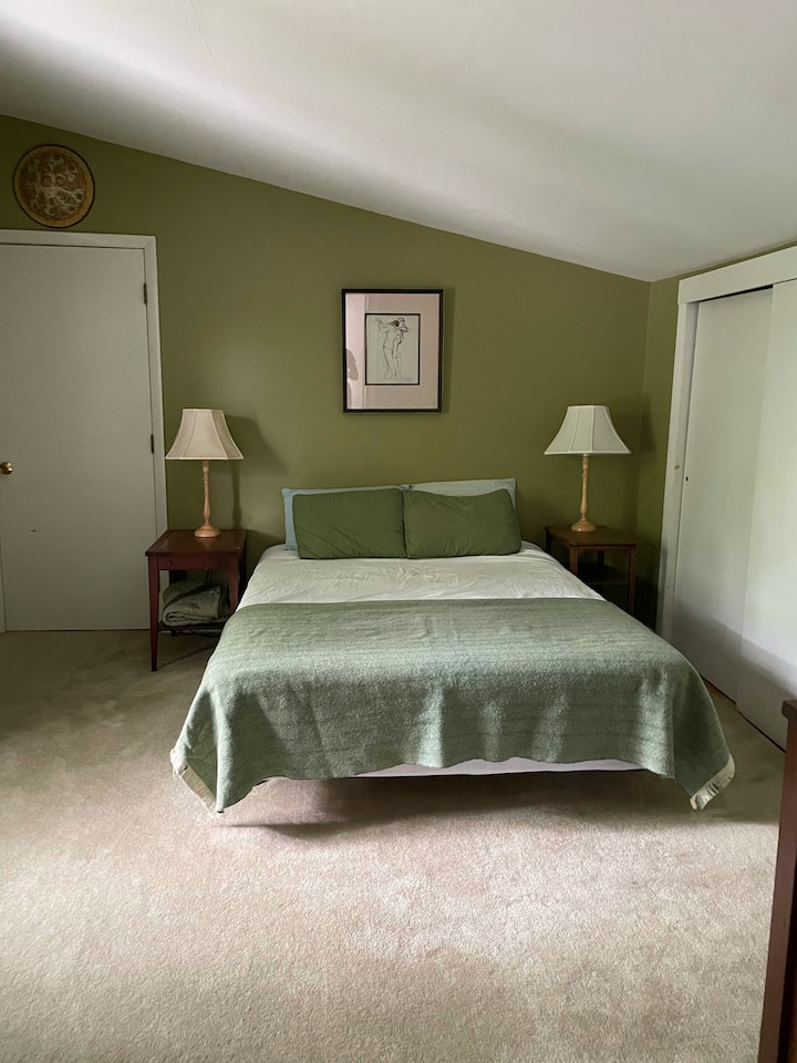 The "Fern Room", a cozy space for two, with double dressers, closet storage, & room darkening curtains.