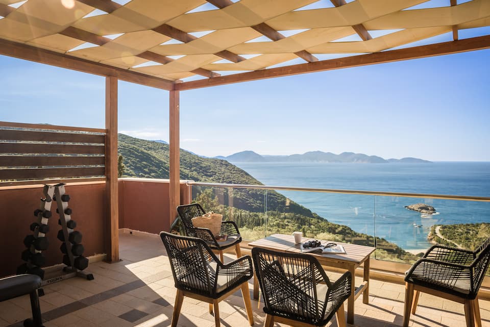 Entheos, a stone villa above Fiskardo's bay, Fiskardo, Kefalonia, Greece, photo 9 of 10