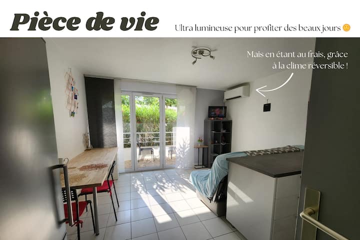 Studio Biot - Sophia, Résidence Calme Avec Piscine - Juan les Pins